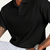 The Ridgebrook Men’s Textured Button Up Casual Polo Shirt