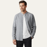 The Brookfield Lane Men’s Vintage Thin Round Neck Linen Shirt
