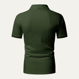 The Willowstone Ridge Men’s Textured Button-Up Trendy Polo Shirt