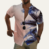 The Cedarforest Men’s Casual Tropical Coconut Print Hawaiian Beach Shirt