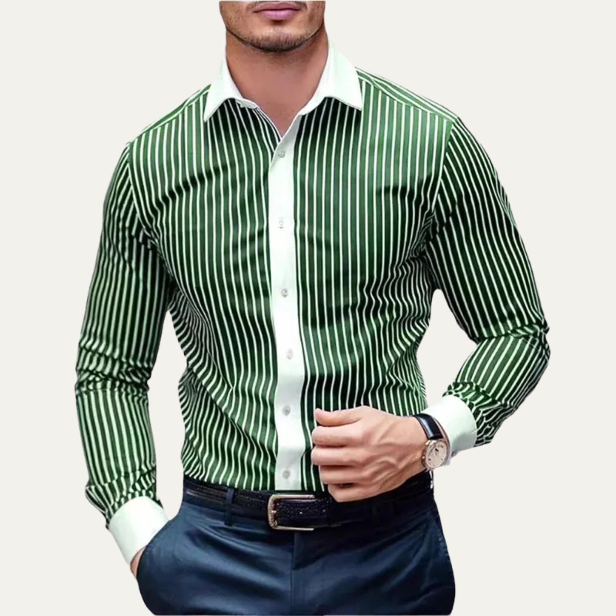 The Harwood Men’s Multicolour Vertical Stripe Casual Shirt