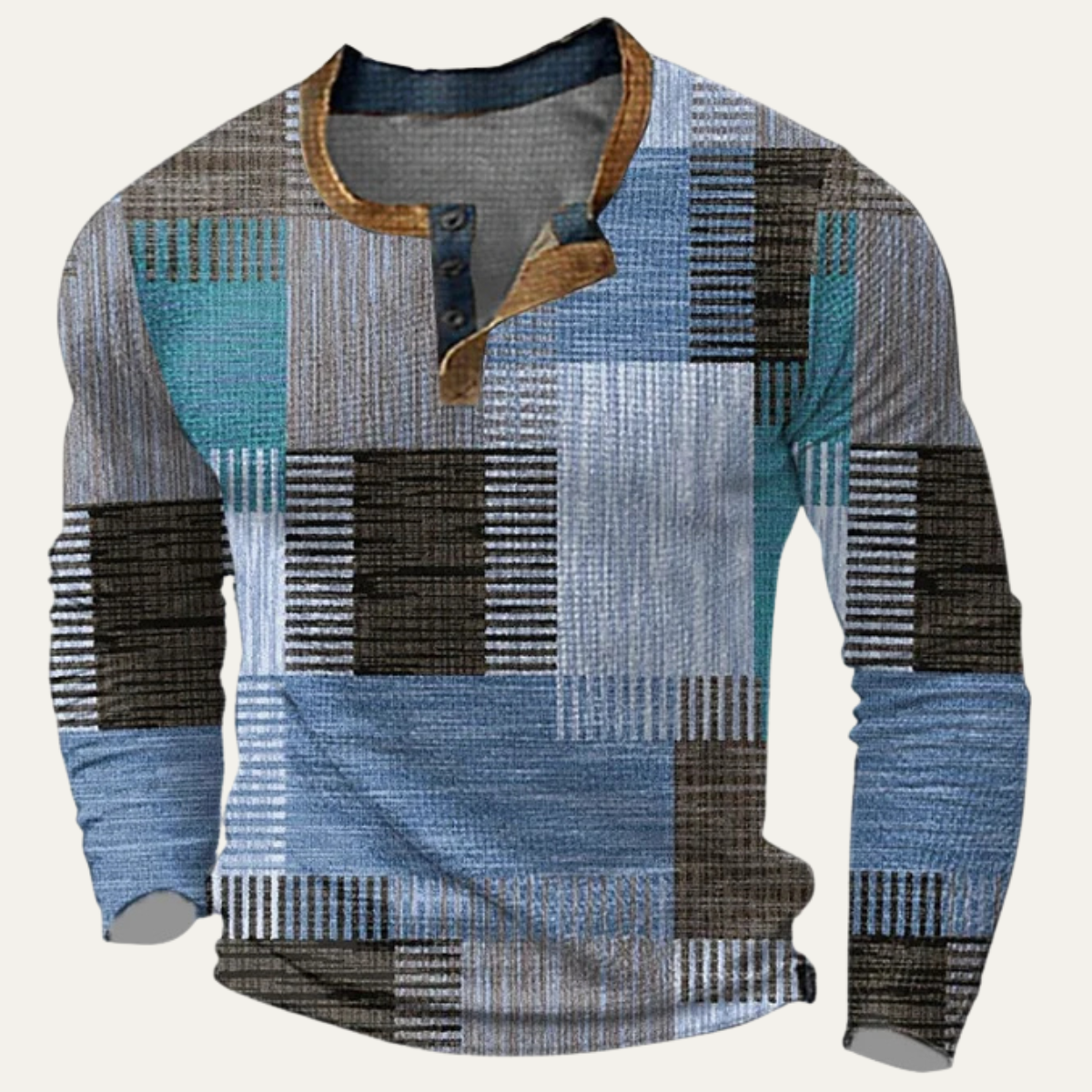 The Bluefield Men’s Textured Patchwork Design Polo Shirt