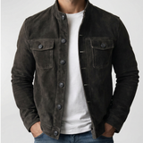 Arthur - Classic Suede Jacket with Button Details