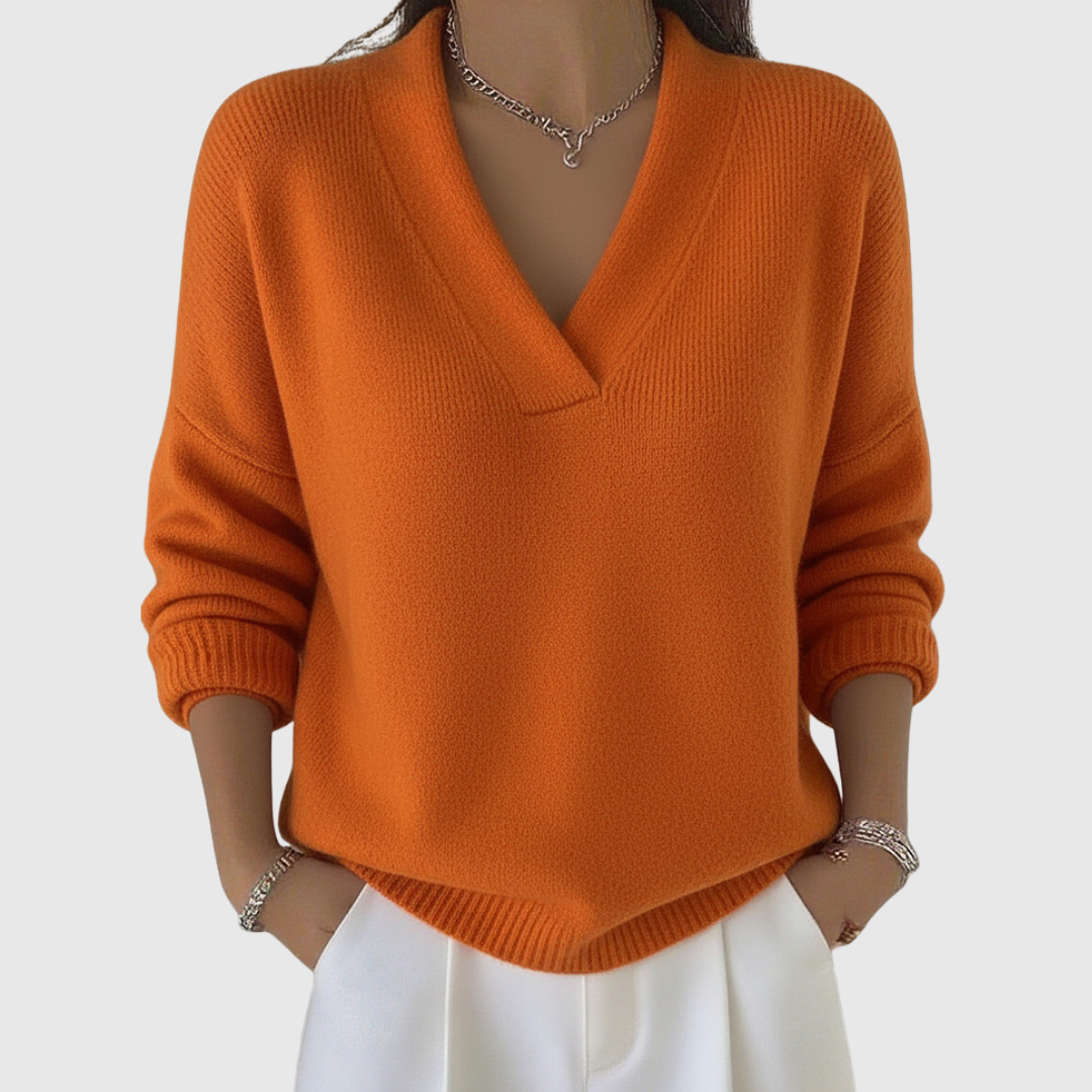 Faye | Relaxed Fit Soft V-Neck Sweater