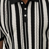 The Hillbrook Men’s Striped Knit Polo Shirt