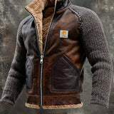 DOMINIK | Leather Jacket Featuring Mesh Accents and Cozy Sherpa Lining