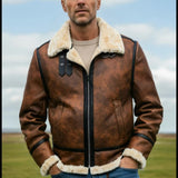 Dorian™ | L’Aviateur: Leather Jacket Featuring Luxurious Fur Accents