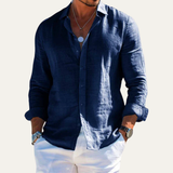The Cedarbrook Hill Men’s Cotton Linen Trendy Lapel Shirt