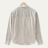 The Ashmont Ridge Men’s Loose Fit Cotton Linen Mandarin Collar Shirt