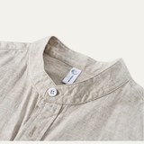 The Ashmont Ridge Men’s Loose Fit Cotton Linen Mandarin Collar Shirt