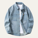 The Meadowpark Men’s Vintage Loose Fit Button Up Denim Shirt