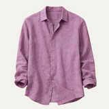 The Stonecrest Men’s Lightweight Linen Cotton Shirt with Turn Down Collar