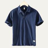 The Montrose Ridge Men’s Short Sleeve Linen Casual Polo Shirt