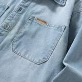 The Meadowpark Men’s Vintage Loose Fit Button Up Denim Shirt