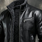 Nikola | Premium Black Leather Jacket with Cozy Sherpa Lining