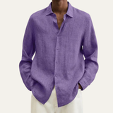 The Stonecrest Men’s Lightweight Linen Cotton Shirt with Turn Down Collar