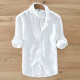 The Woodhall Men’s 100% Linen Italian Style Casual Button-Up Shirt