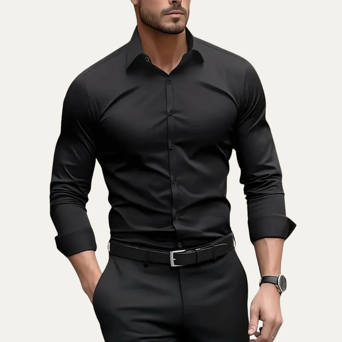 The Pantelleria Men's Elegant Solid Colour Business Shirt