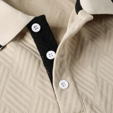 The Maplefall Men’s Apricot Textured Elegant Polo Shirt