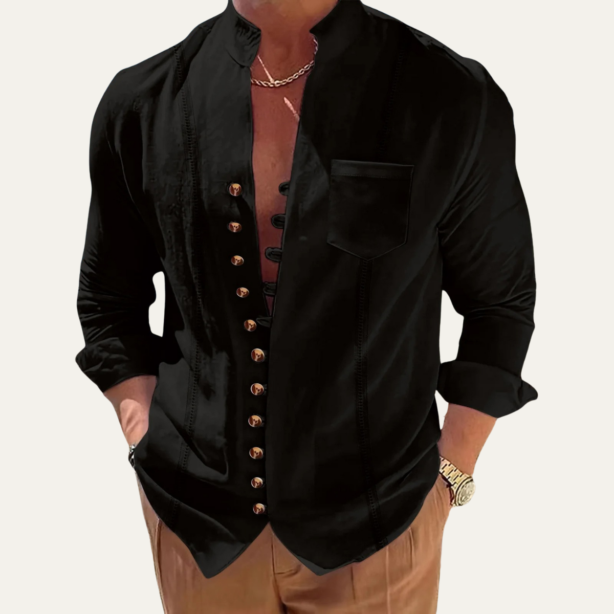 The Riverview Men’s Retro Multi Button Casual Summer Shirt