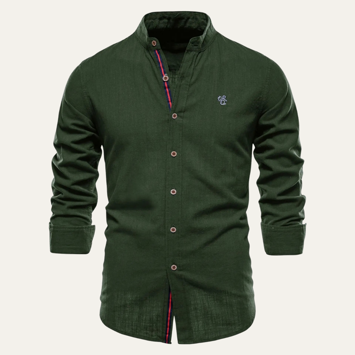 The Pineview Ridge Men’s Slim Fit Stand Collar Casual Shirt