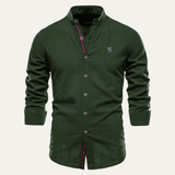 The Pineview Ridge Men’s Slim Fit Stand Collar Casual Shirt