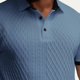The Brookside Park Men’s Classic Textured Polo Shirt with Contrast Collar