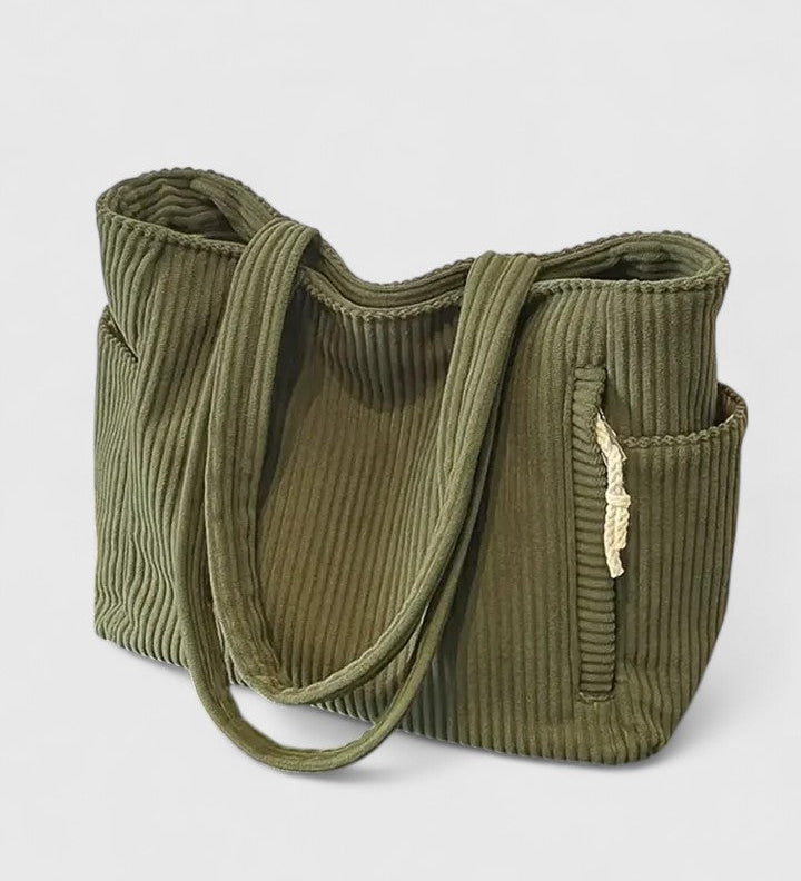 Léa | Elegant Ribbed Tote Bag with Cord Accents