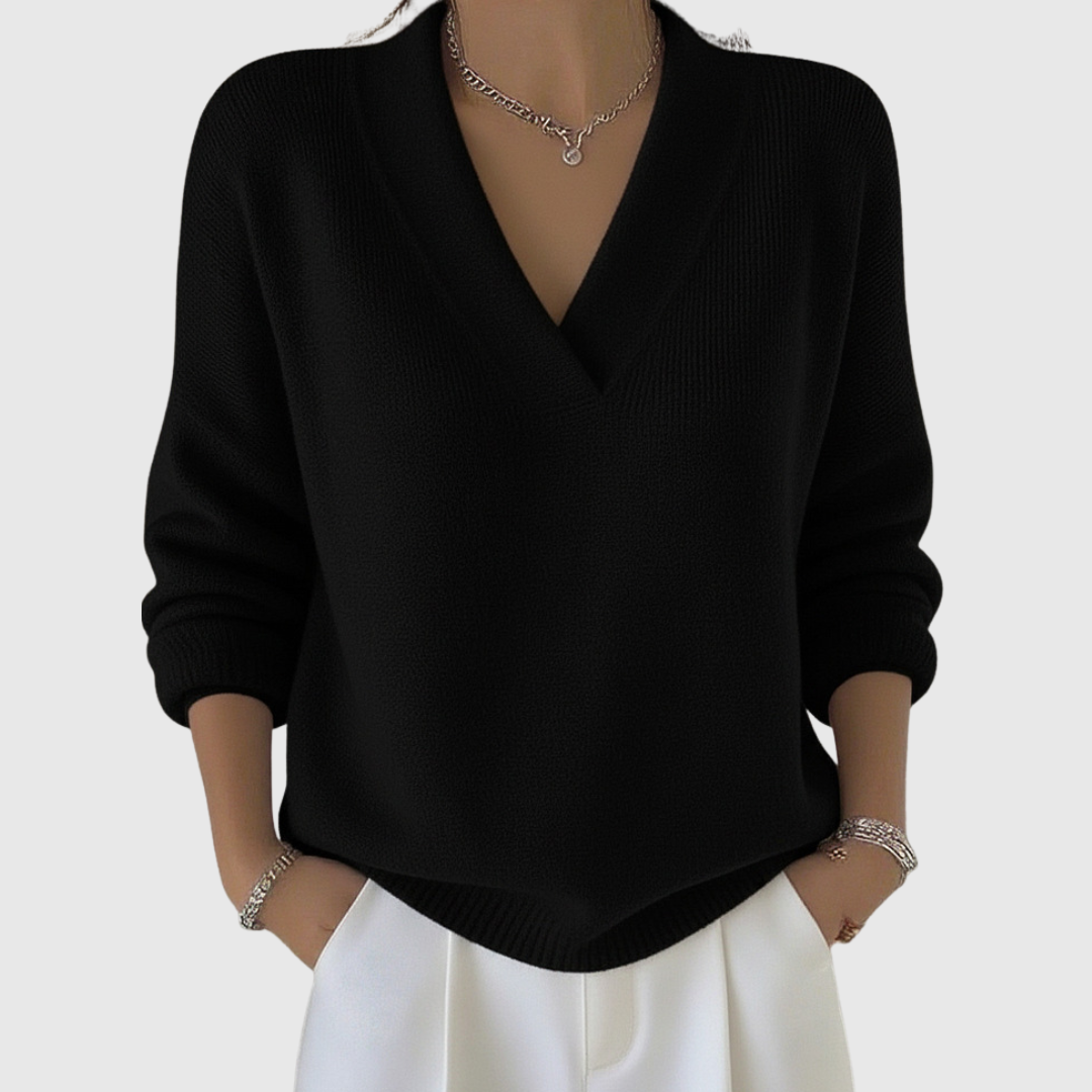 Faye | Relaxed Fit Soft V-Neck Sweater