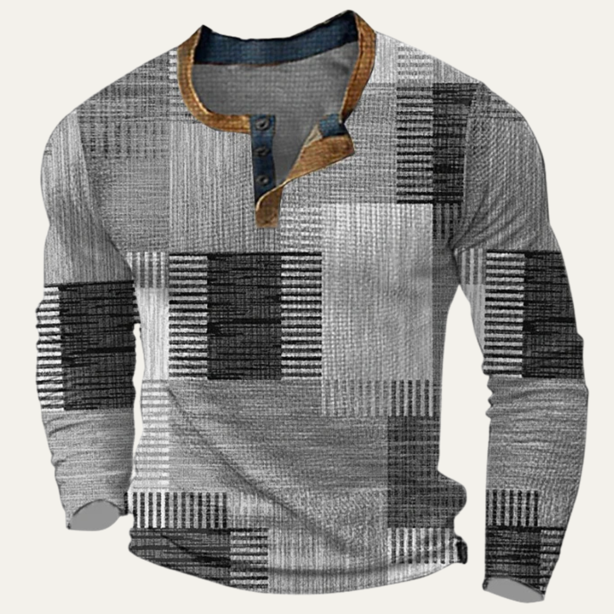 The Bluefield Men’s Textured Patchwork Design Polo Shirt