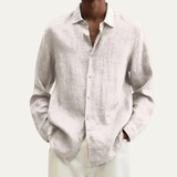 The Stonecrest Men’s Lightweight Linen Cotton Shirt with Turn Down Collar