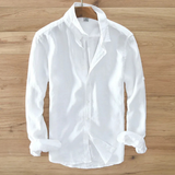 The Woodhall Men’s 100% Linen Italian Style Casual Button-Up Shirt