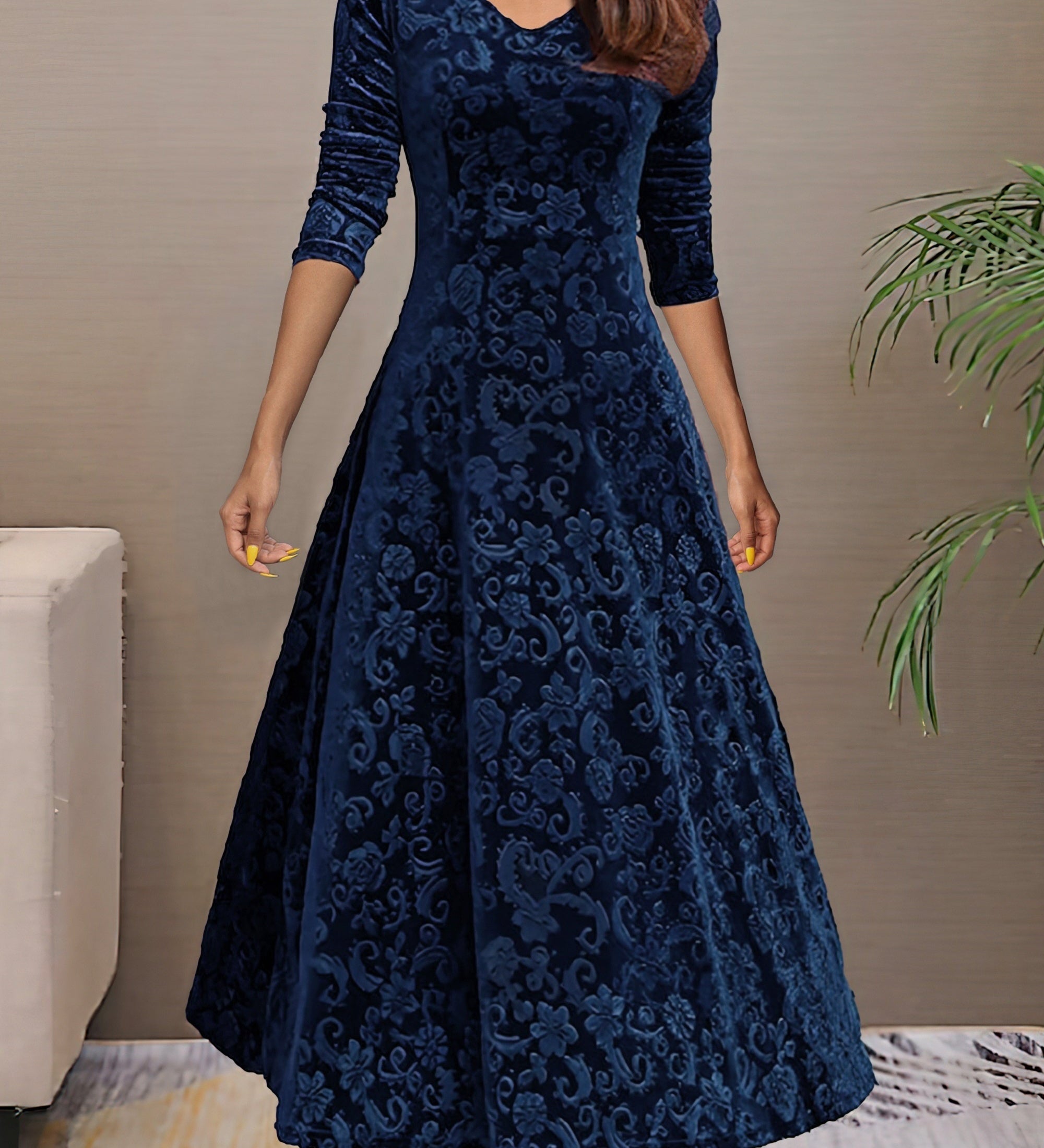 Sandrine | Velvet Elegance Dress for the Festive Season