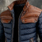 MARKO | Blue Jacket Featuring Leather Accents