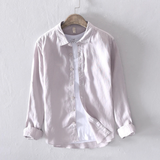 The Woodhall Men’s 100% Linen Italian Style Casual Button-Up Shirt