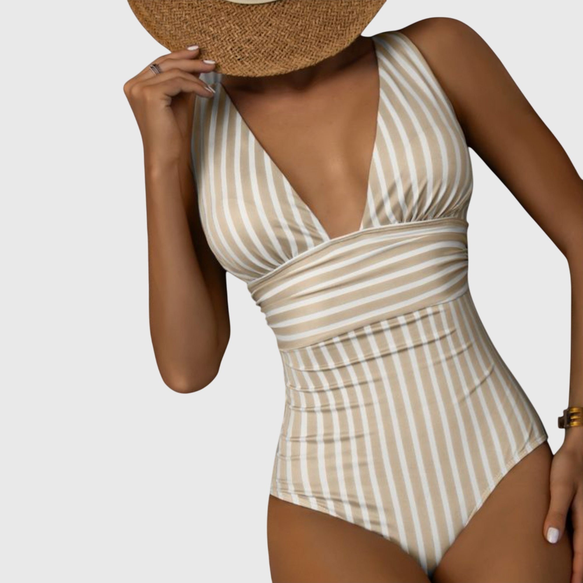 Sidonie | Supportive Striped One-Piece Swimsuit