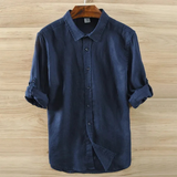 The Woodhall Men’s 100% Linen Italian Style Casual Button-Up Shirt