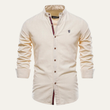 The Pineview Ridge Men’s Slim Fit Stand Collar Casual Shirt