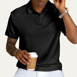 The Ridgebrook Men’s Textured Button Up Casual Polo Shirt