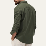 The Brookwater Men’s Retro Solid Button-Up Shirt