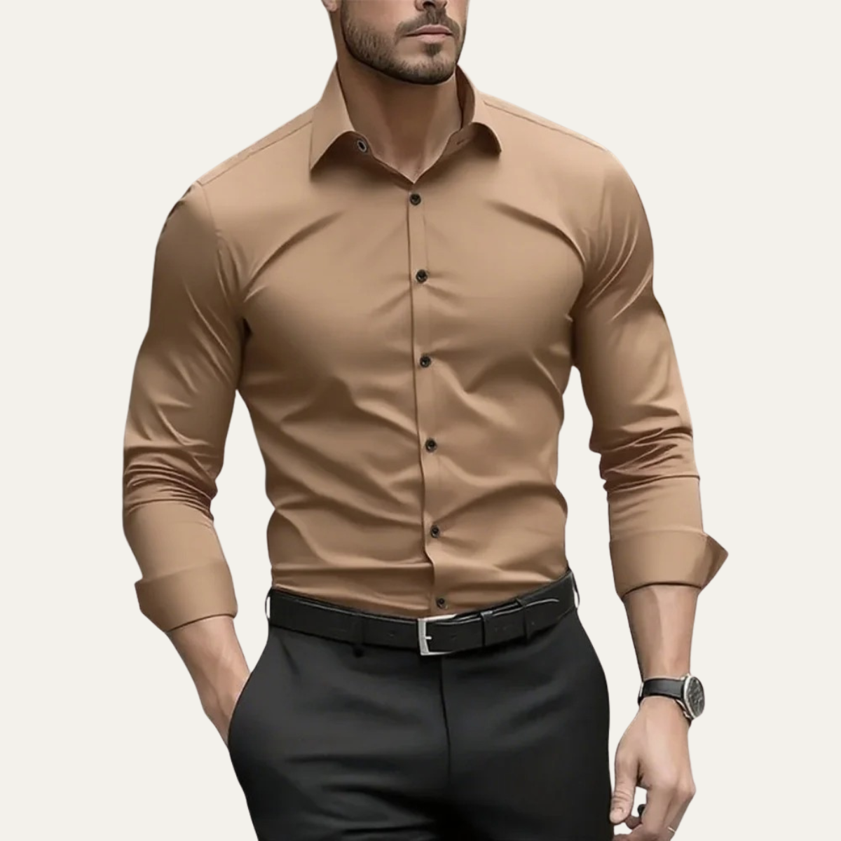 The Pantelleria Men's Elegant Solid Colour Business Shirt