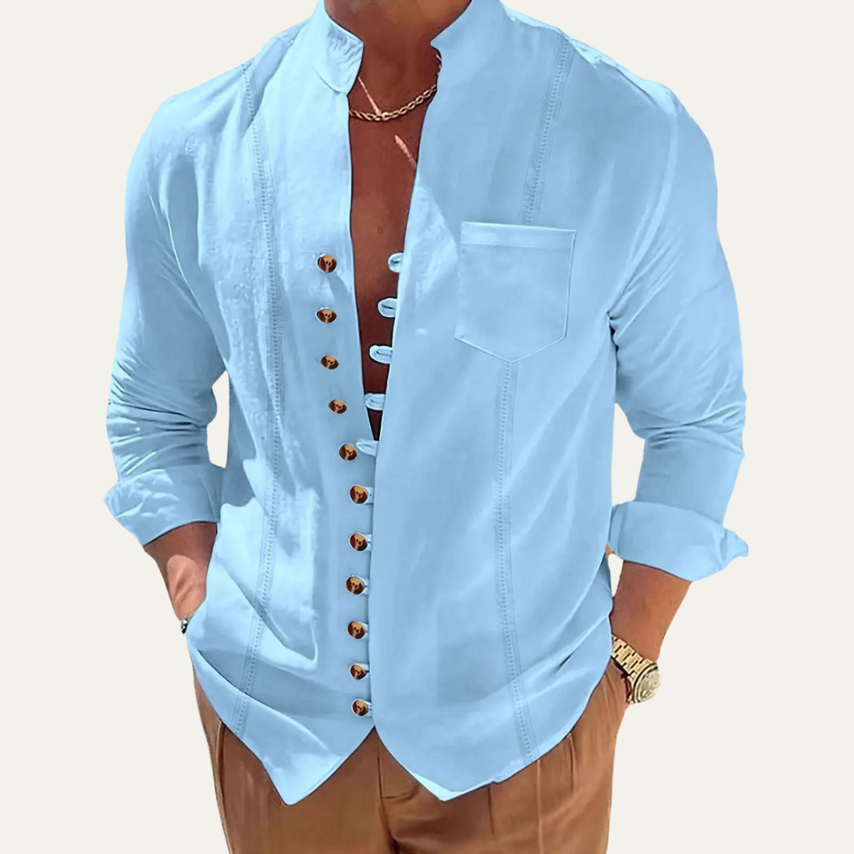 The Riverview Men’s Retro Multi Button Casual Summer Shirt
