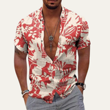 The Ironwood Hill Men’s Soft Tropical Coconut Print Hawaiian Beach Shirt