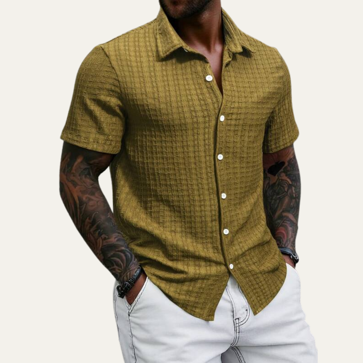 The Ashland Ridge Men’s Summer Textured Button-Up Shirt