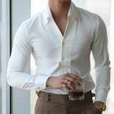The Redfield Men’s Italian Collar Button Up Shirt — White