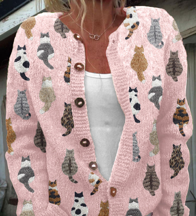 Seraphina | Cozy Cat Print Cardigan