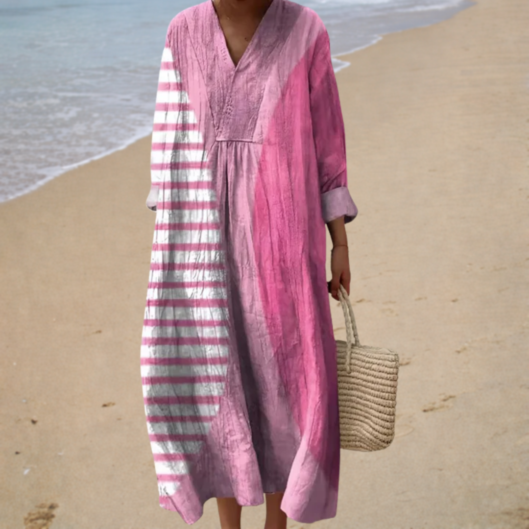 Nadine - Flattering Printed Summer Dress