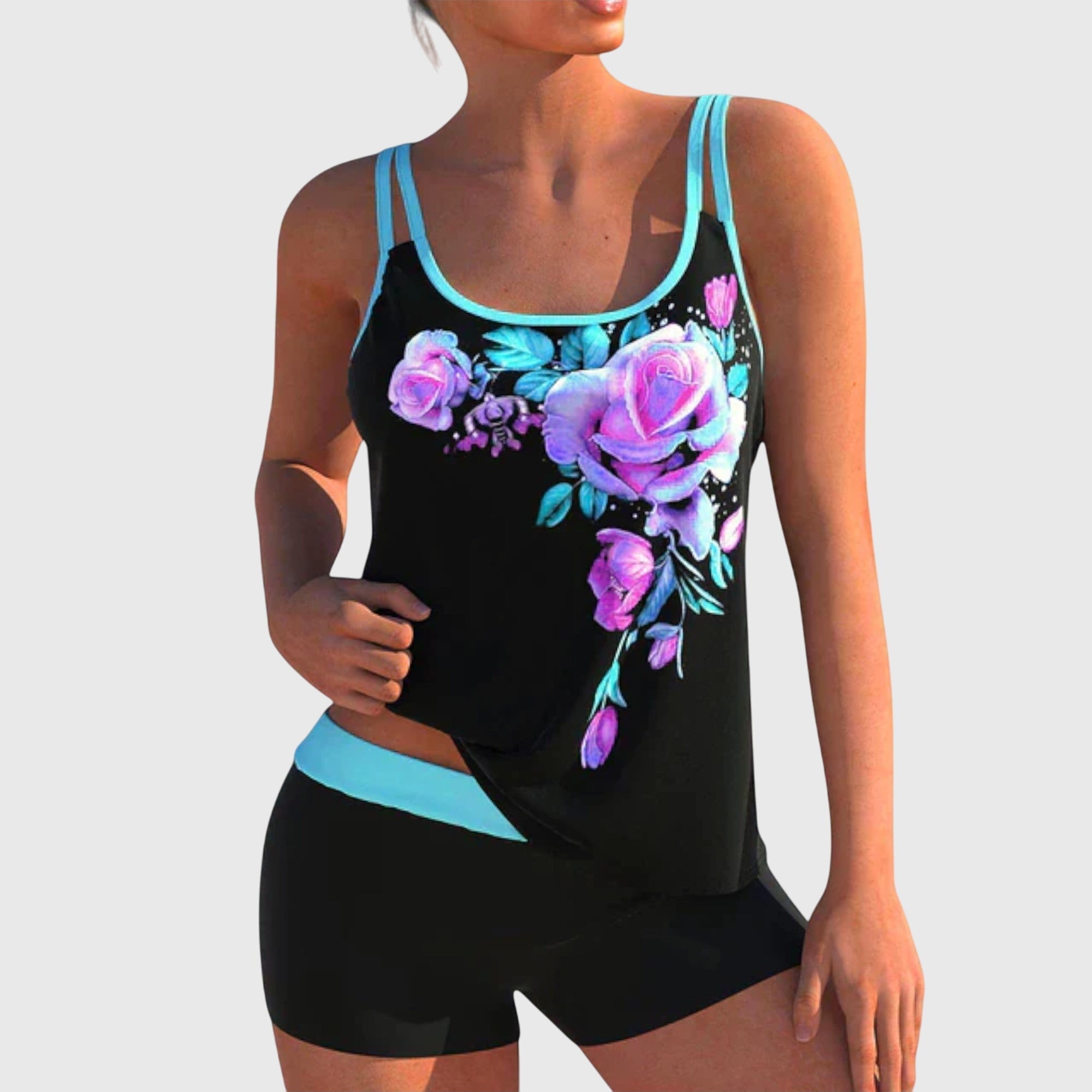 Clotilde | Floral Print Two-Piece Swim Set