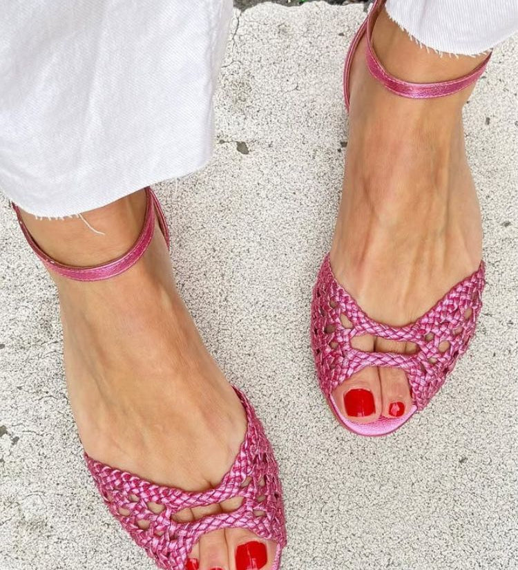 Isadora | Woven Gold Sandals
