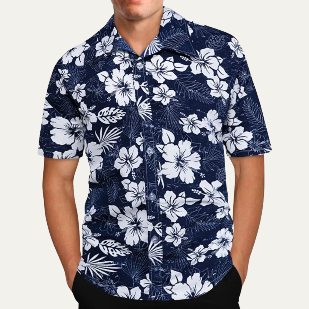 The Silverfield Men’s Lightweight Tropical Coconut Print Hawaiian Beach Shirt